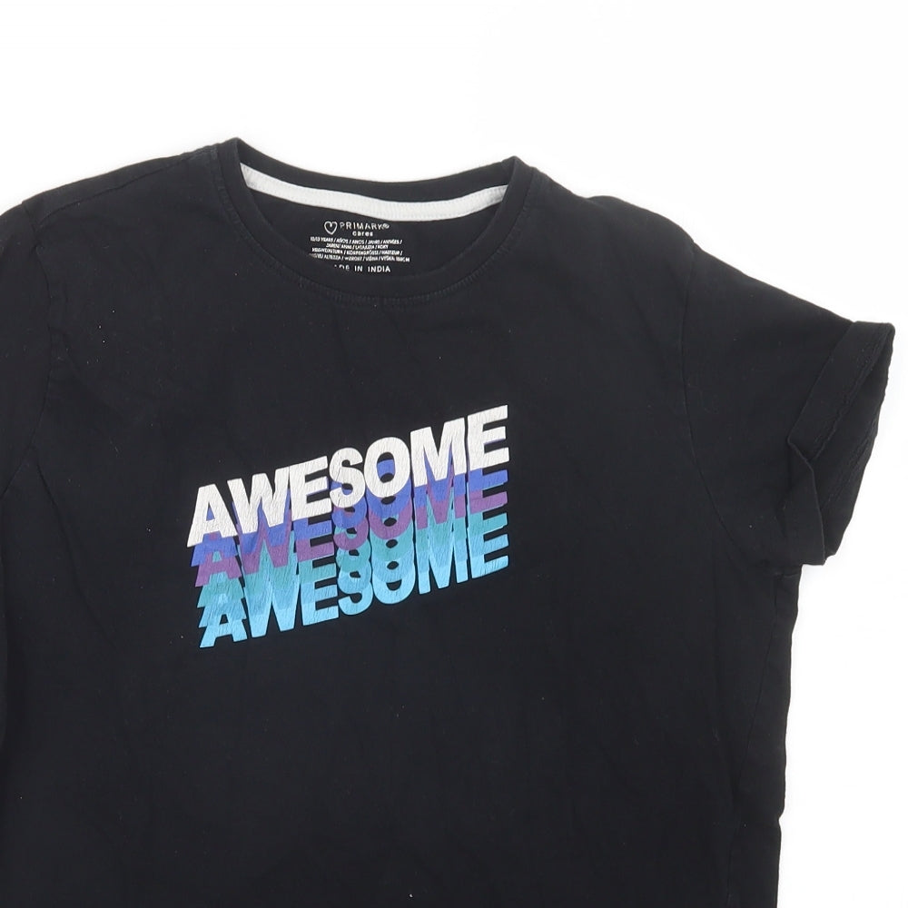 Primark Boys Black   Basic T-Shirt Size 12-13 Years