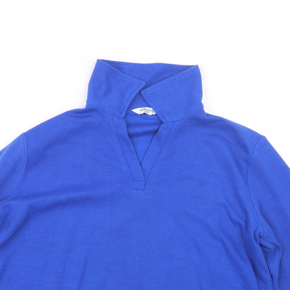 editions Womens Blue  Knit Pullover Jumper Size 10