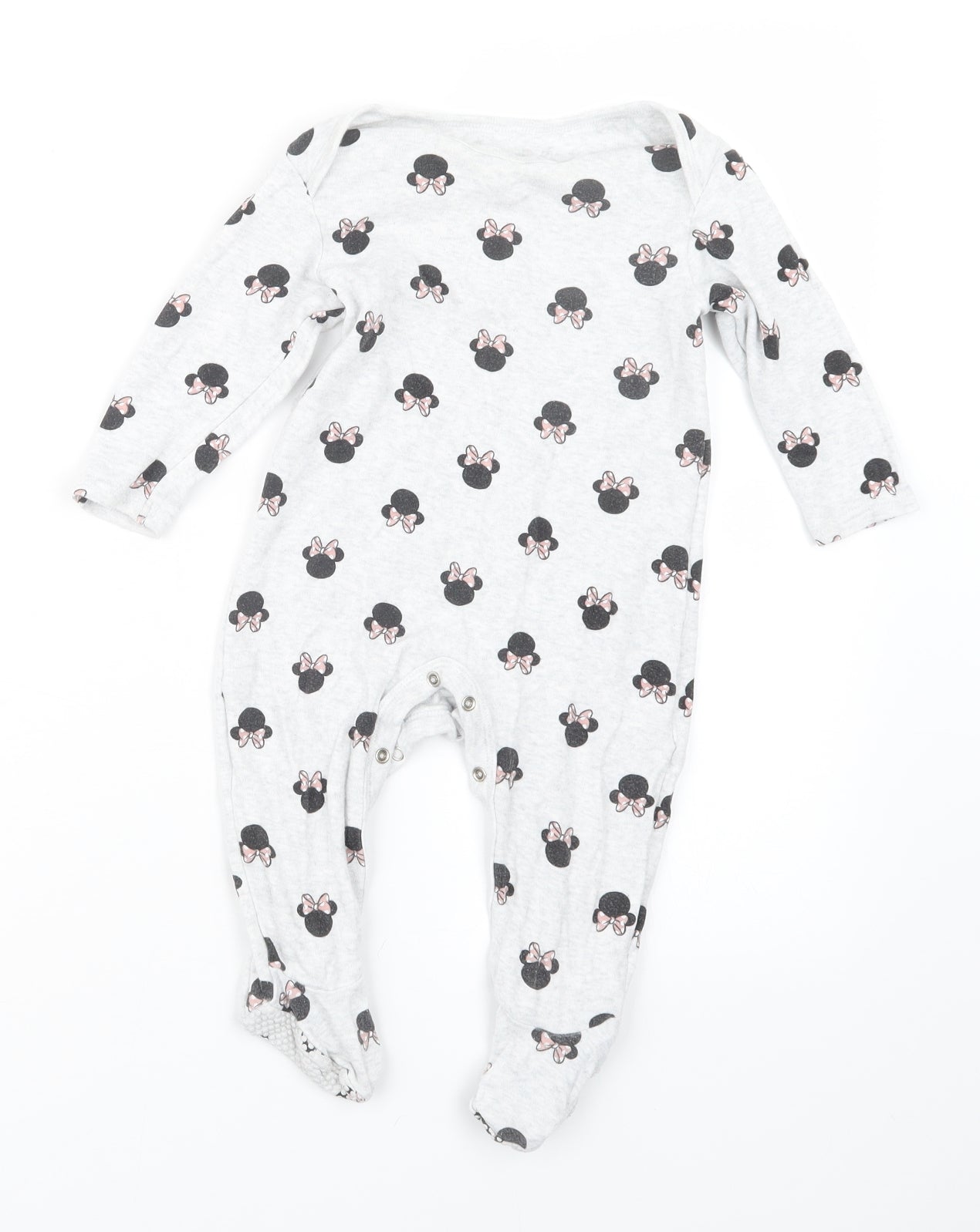 Primark Girls Grey Geometric  Babydoll One Piece Size 12-18 Months  - Minnie Mouse