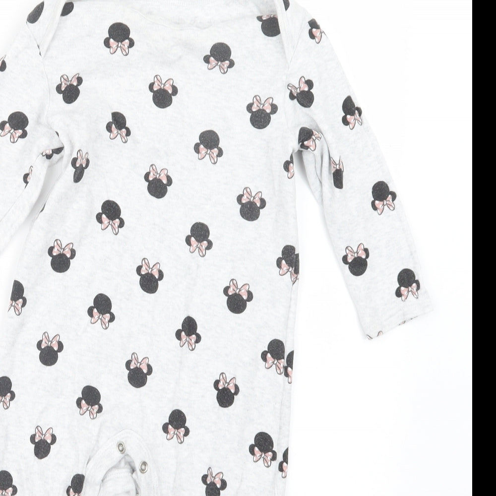 Primark Girls Grey Geometric  Babydoll One Piece Size 12-18 Months  - Minnie Mouse