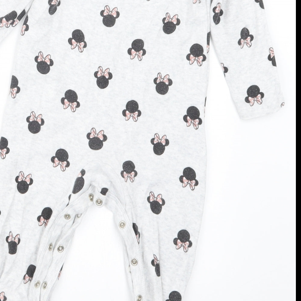 Primark Girls Grey Geometric  Babydoll One Piece Size 12-18 Months  - Minnie Mouse
