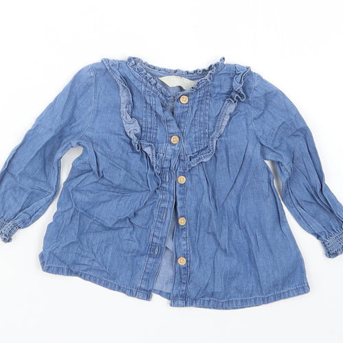 Primark Girls Blue   Basic Button-Up Size 9-12 Months