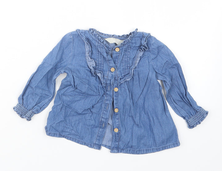 Primark Girls Blue Basic Button-Up Size 9-12 Months
