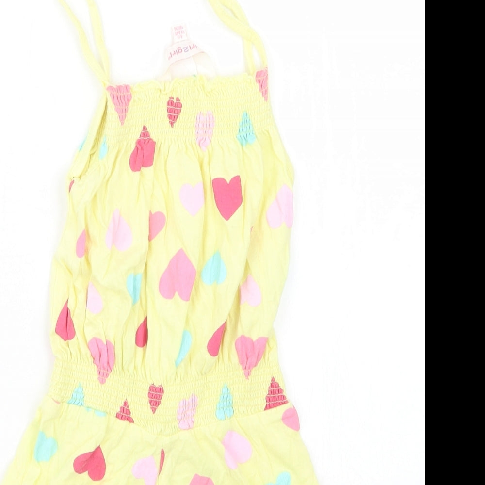 girl2girl Girls Yellow Geometric  Playsuit One-Piece Size 4-5 Years