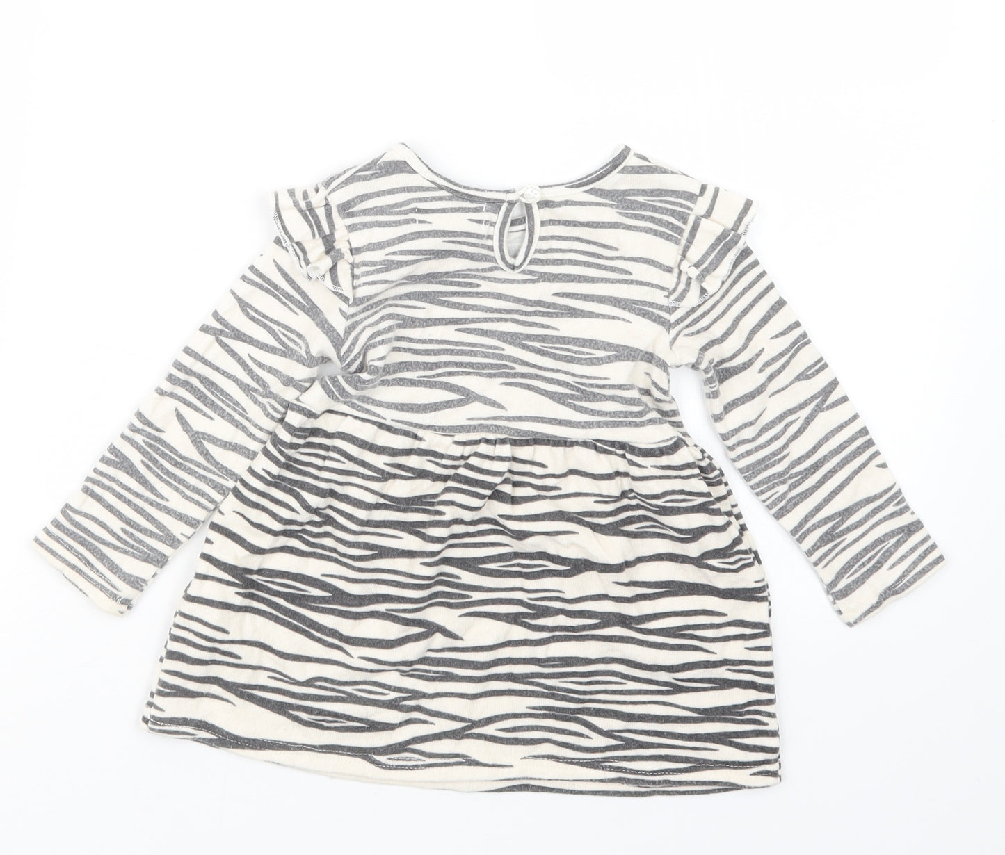 Primark Girls Beige Animal Print  T-Shirt Dress  Size 12-18 Months