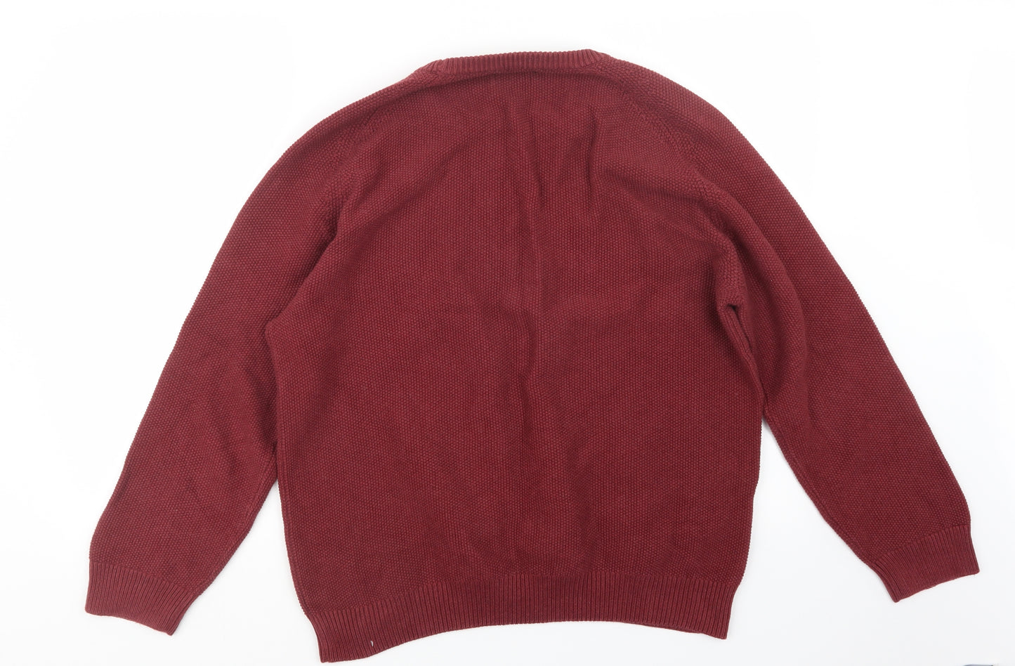 TU Mens Red  Knit Pullover Jumper Size XL