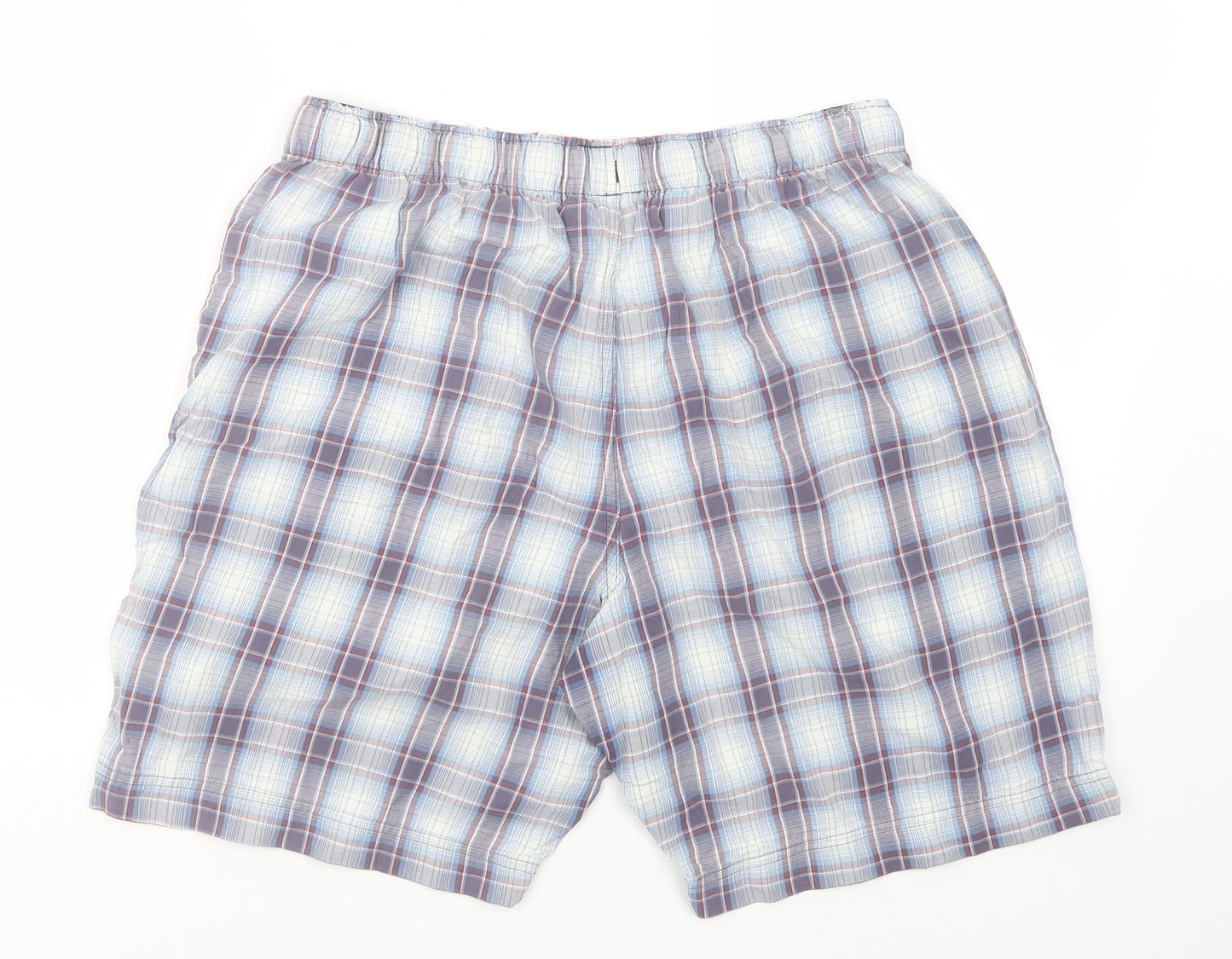 Marks and Spencer Mens Blue Check  Cargo Shorts Size M