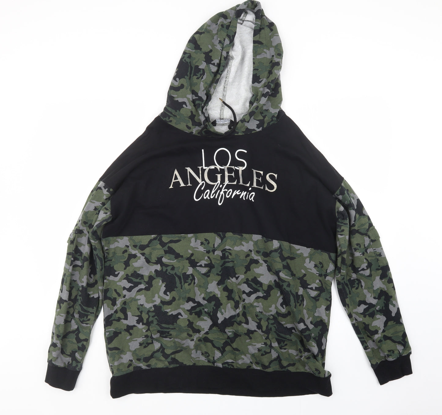 Select Womens Green Camouflage  Pullover Hoodie Size 18