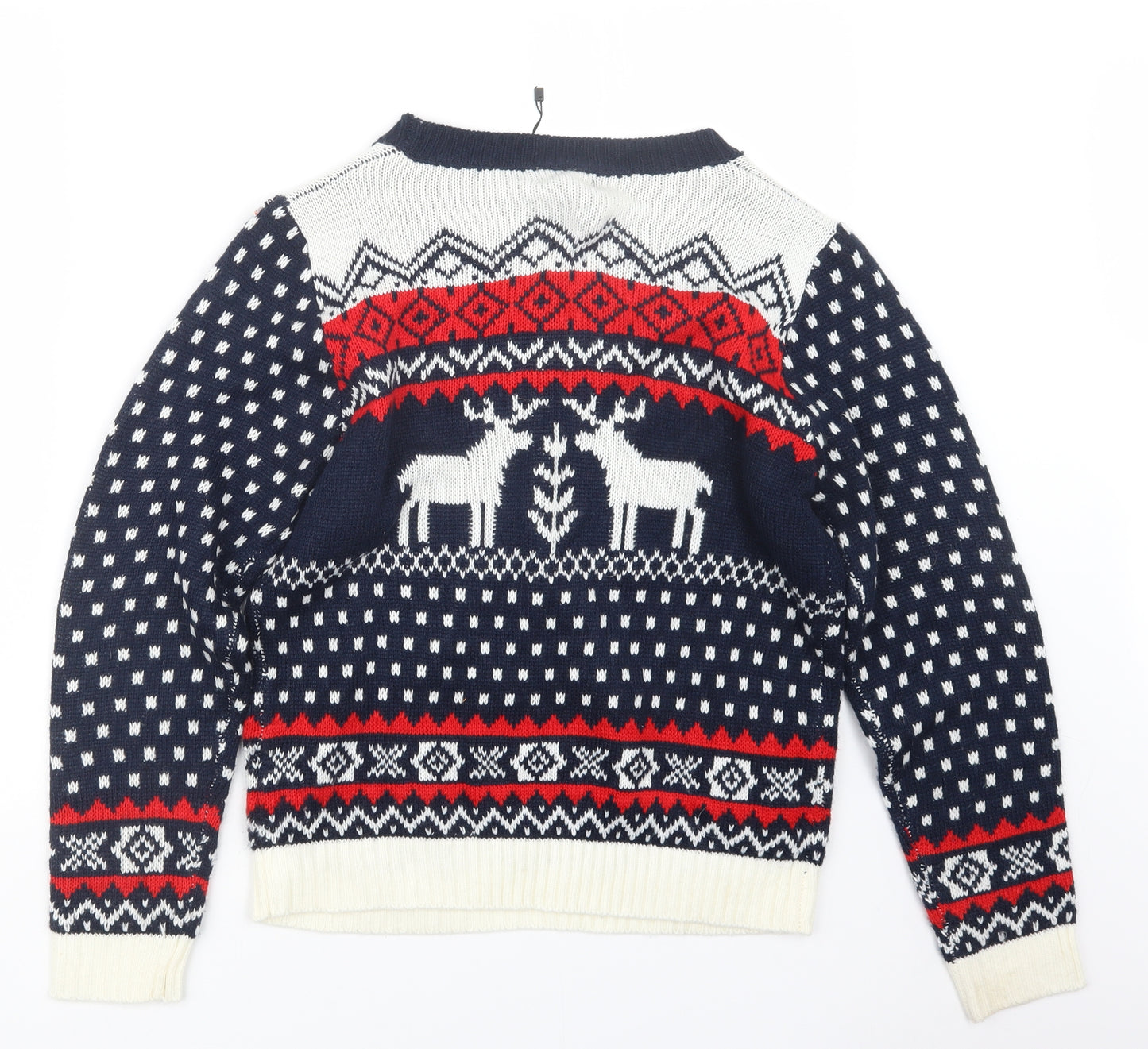 Boohoo Womens Blue  Knit Pullover Jumper Size M  - Christmas