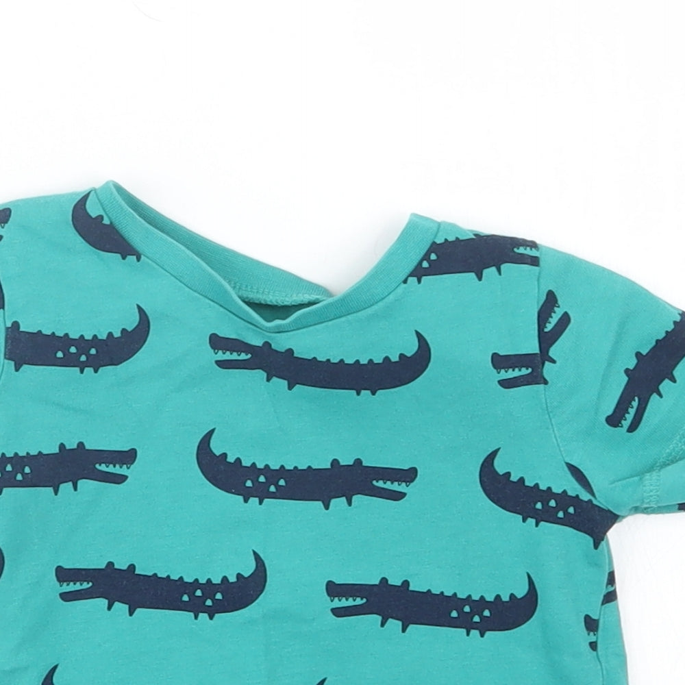 George Boys Green Geometric  Basic T-Shirt Size 18-24 Months