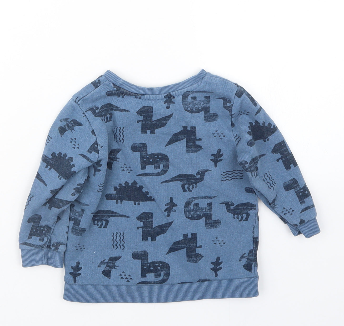 Matalan Boys Blue Geometric  Pullover Jumper Size 18-24 Months