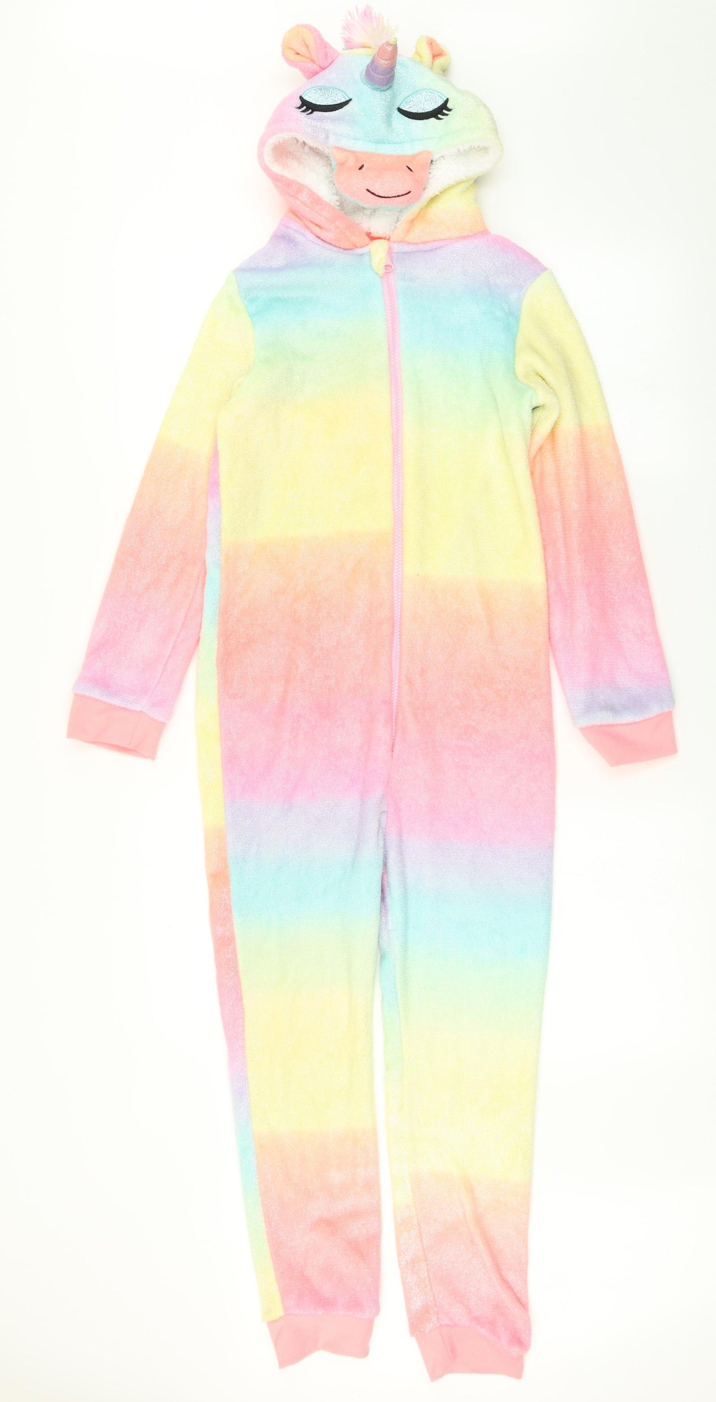 Primark Girls Pink Solid  Top One Piece Size 10-11 Years  - Unicorn