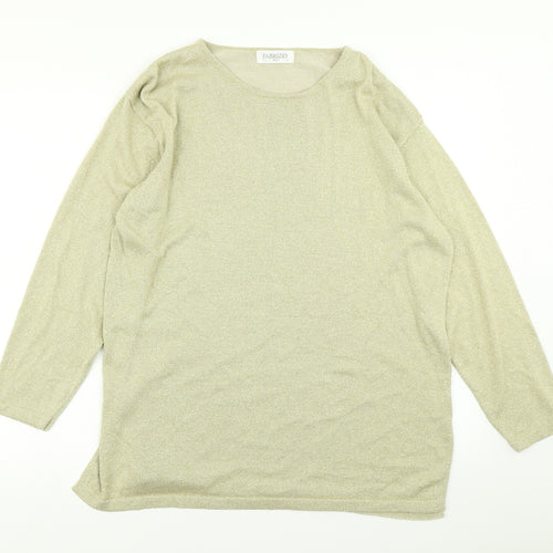 Fabrizio Womens Gold  Knit Pullover Jumper Size M