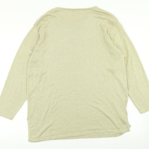 Fabrizio Womens Gold  Knit Pullover Jumper Size M