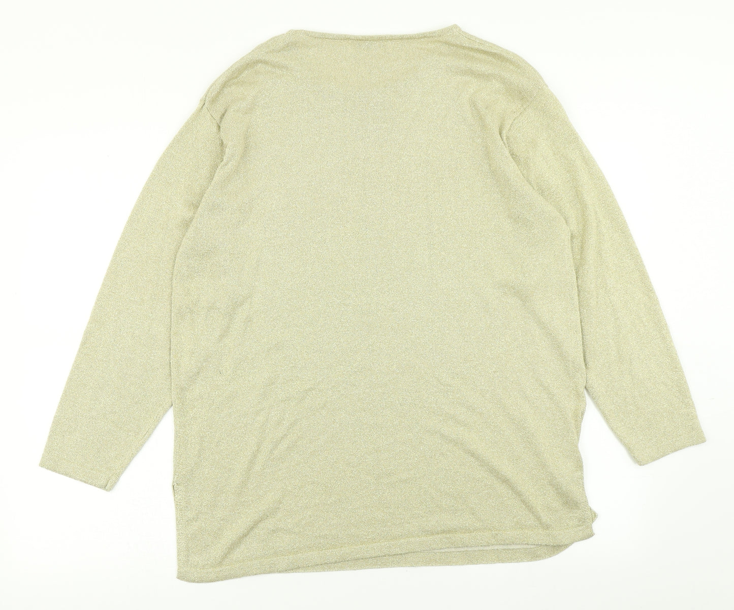 Fabrizio Womens Gold  Knit Pullover Jumper Size M