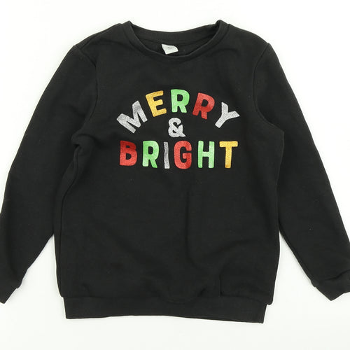 TU Boys Black   Pullover Sweatshirt Size 6 Years  - Christmas Jumper