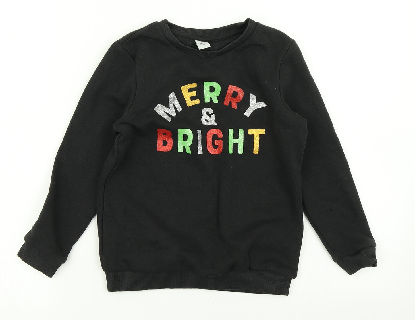 TU Boys Black   Pullover Sweatshirt Size 6 Years  - Christmas Jumper