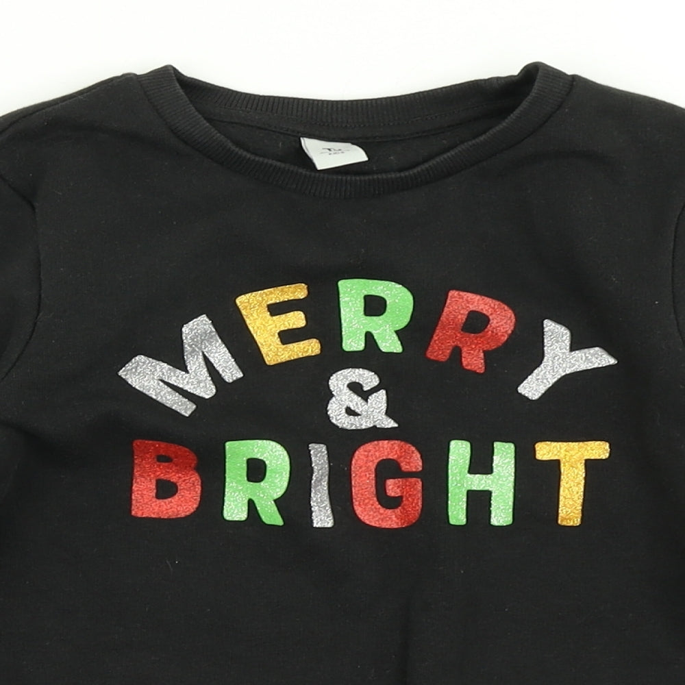 TU Boys Black   Pullover Sweatshirt Size 6 Years  - Christmas Jumper