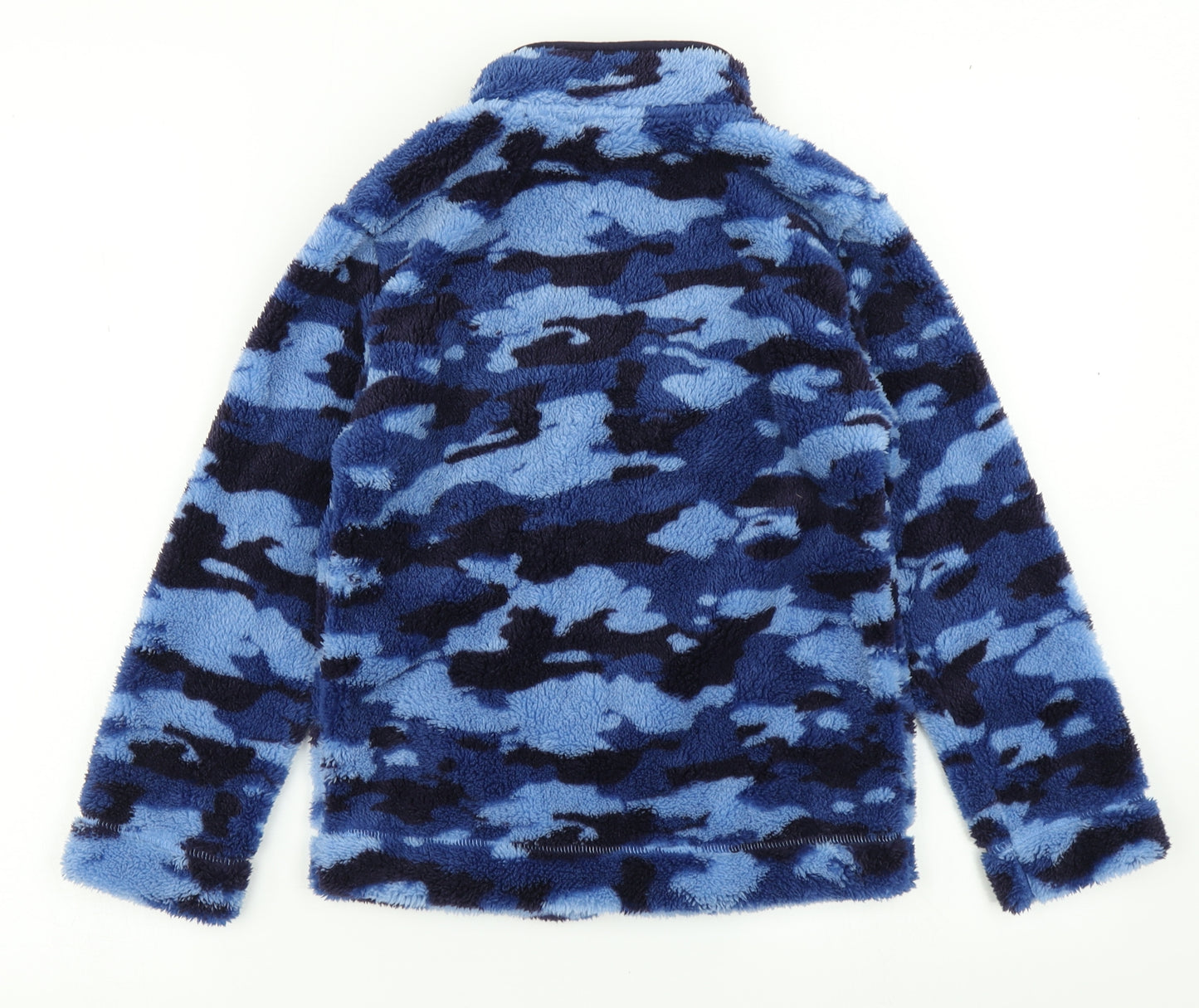M&Co Boys Blue Camouflage Fleece Full Zip Sweatshirt Size 7-8 Years