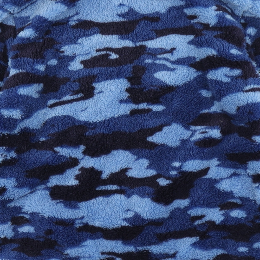 M&Co Boys Blue Camouflage Fleece Full Zip Sweatshirt Size 7-8 Years