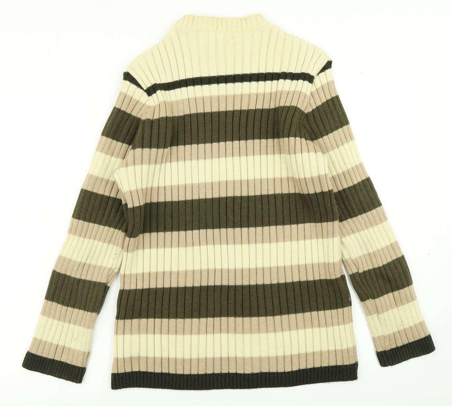 Toreador Mens Beige Striped Knit Pullover Jumper Size L