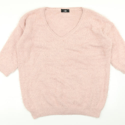 Wallis Womens Pink  Knit Pullover Jumper Size M