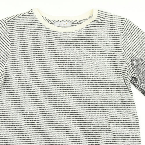 Per Una Womens Black Striped  Basic T-Shirt Size 12