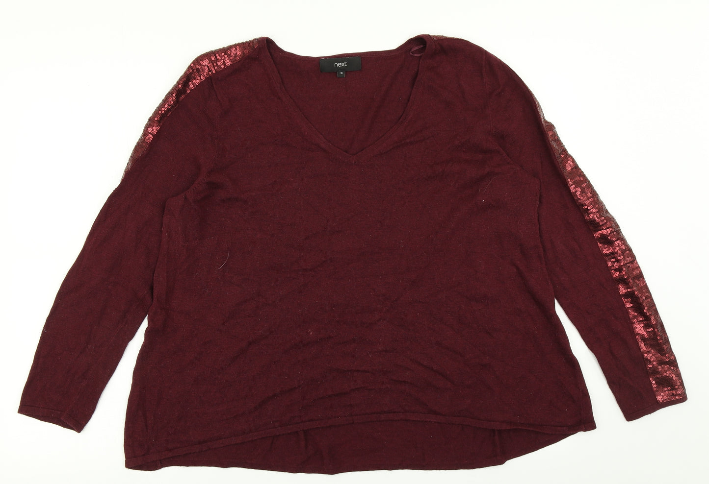 NEXT Womens Red  Knit Pullover Jumper Size 16