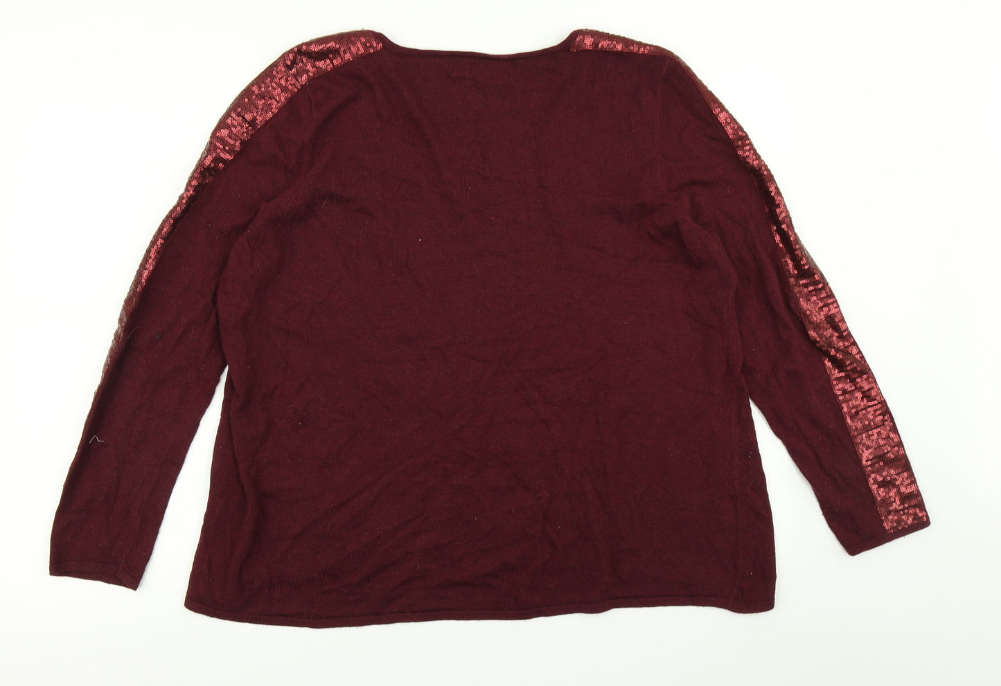 NEXT Womens Red  Knit Pullover Jumper Size 16