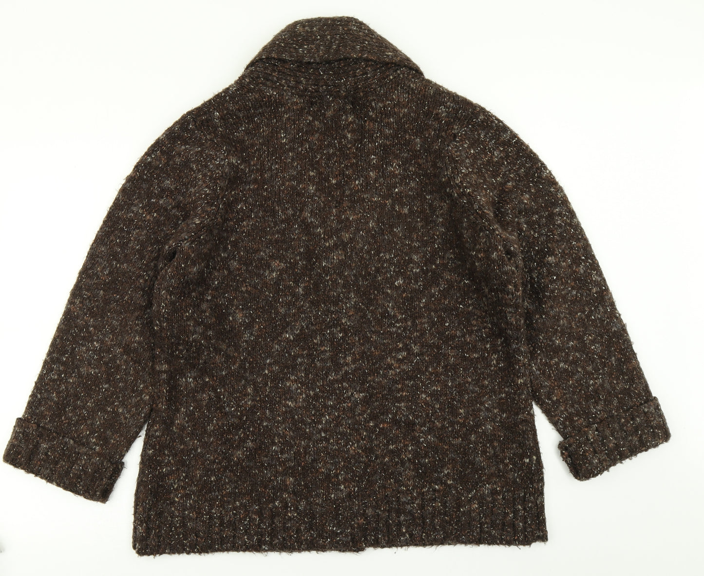 Carroll Reed Womens Brown  Knit Cardigan Jumper Size 2XL