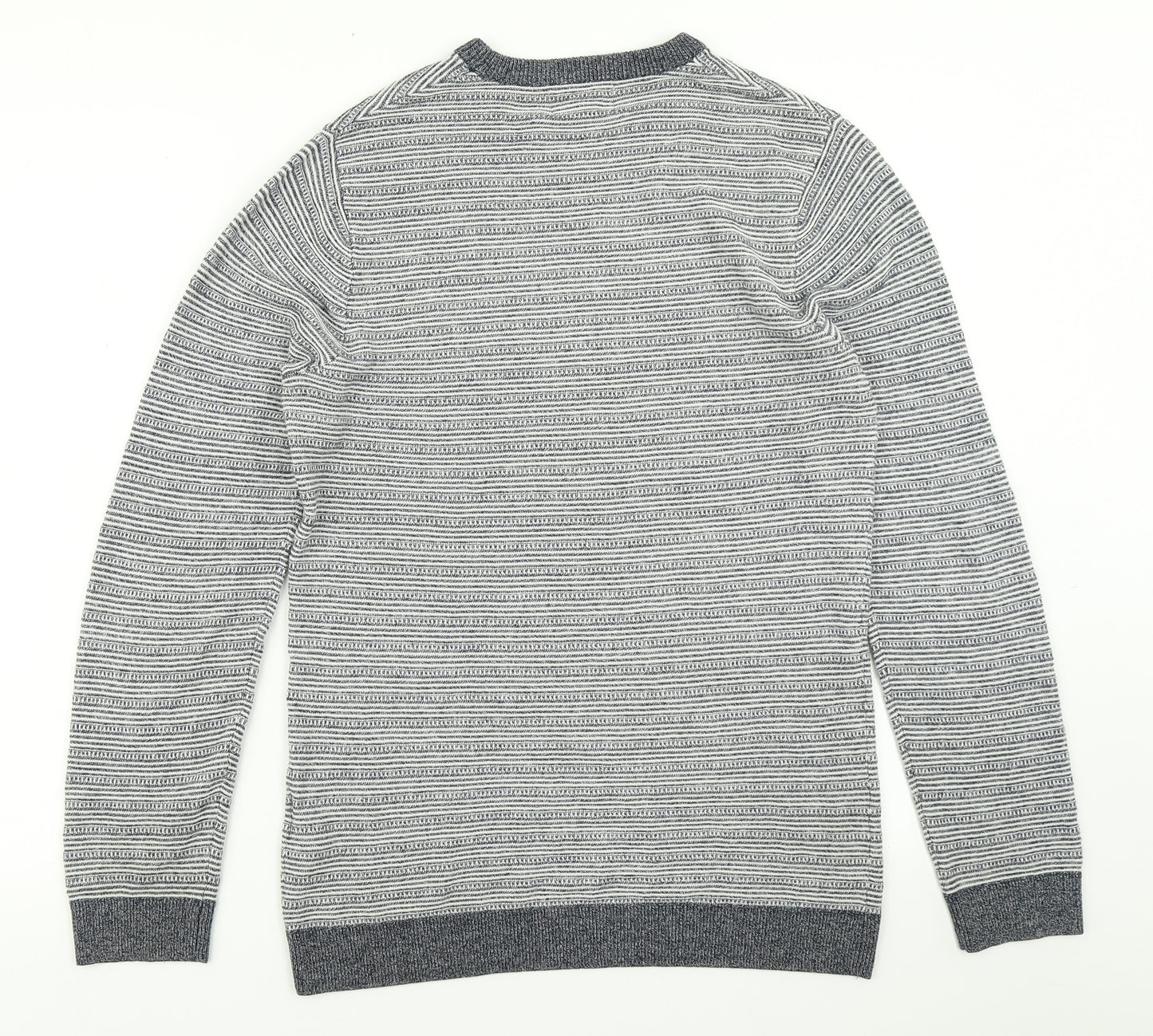 Limited Edition Mens Blue Striped Knit Pullover Jumper Size S