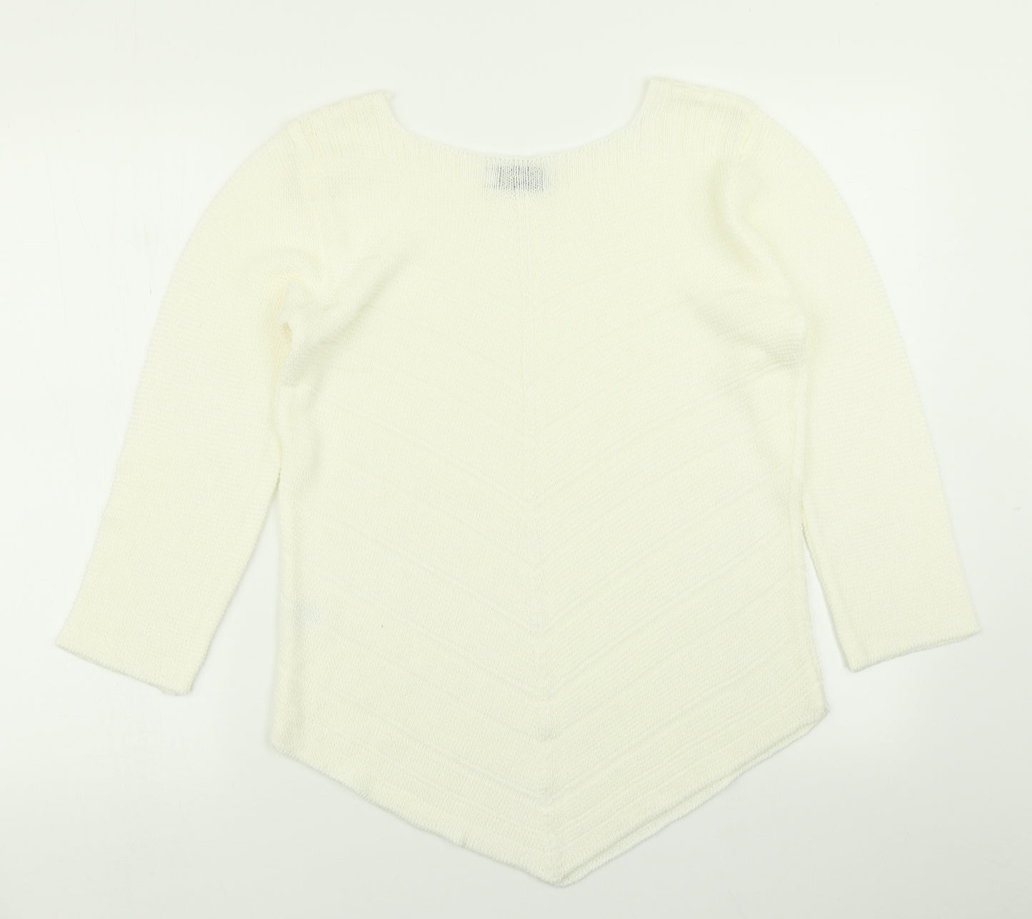 BASSINI Womens Ivory  Knit Pullover Jumper Size L