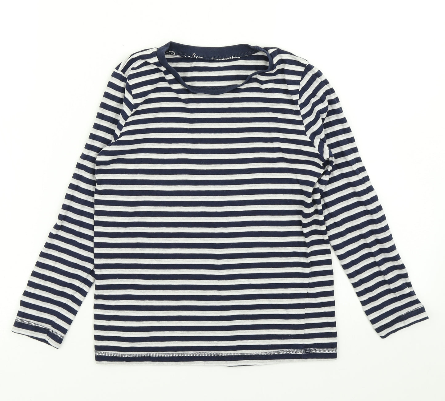 George Boys Blue Striped  Basic T-Shirt Size 7-8 Years