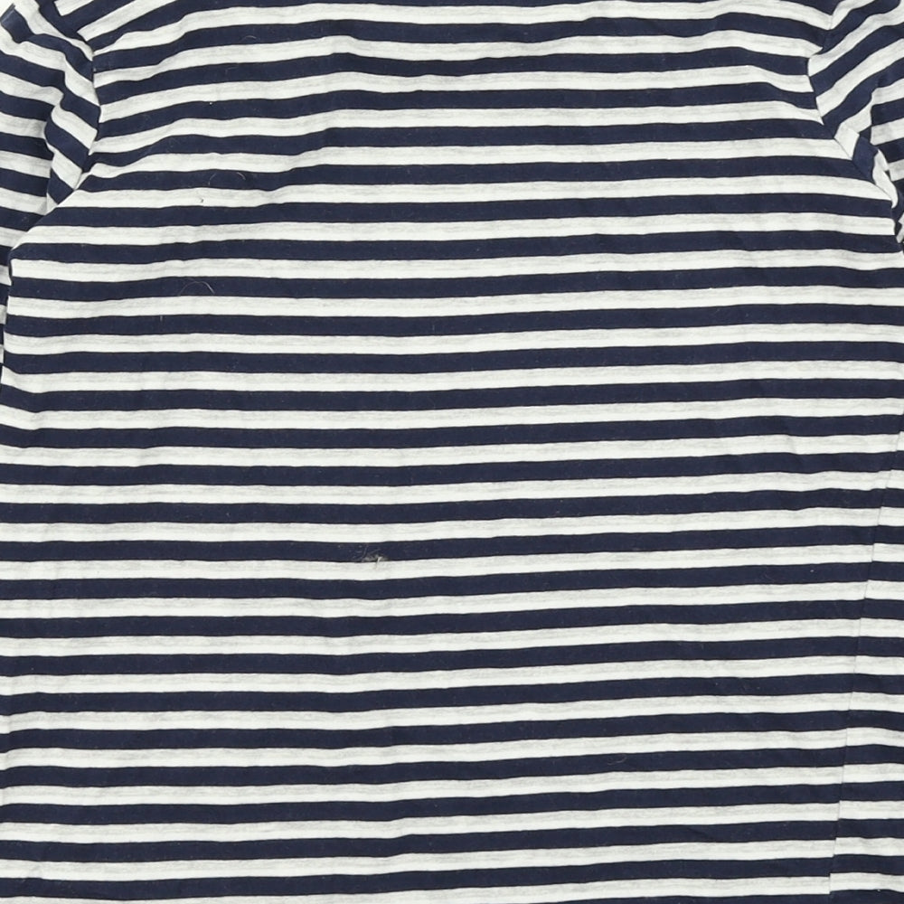 George Boys Blue Striped  Basic T-Shirt Size 7-8 Years
