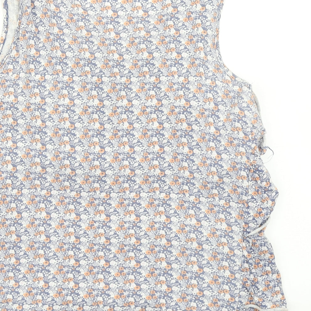 Denim cO Womens Blue Floral  Basic Tank Size 16