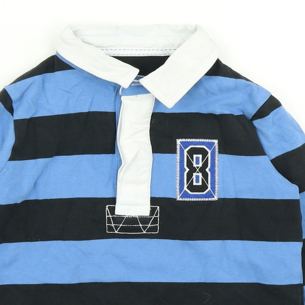 TU Boys Blue Striped  Basic Polo Size 7 Years