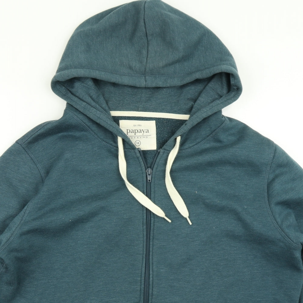 Papaya Womens Green   Full Zip Hoodie Size 18
