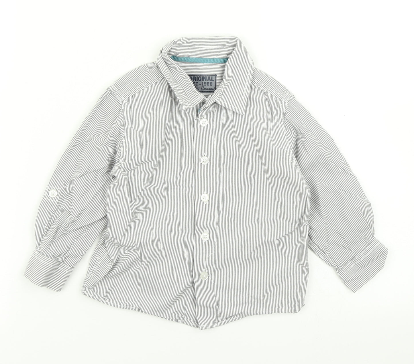 Matalan Boys Blue Striped  Basic Button-Up Size 12-18 Months