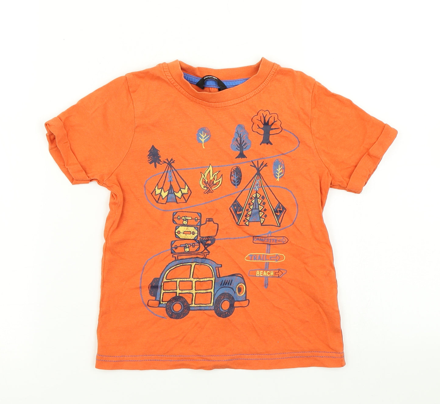 George Boys Orange   Basic T-Shirt Size 2-3 Years