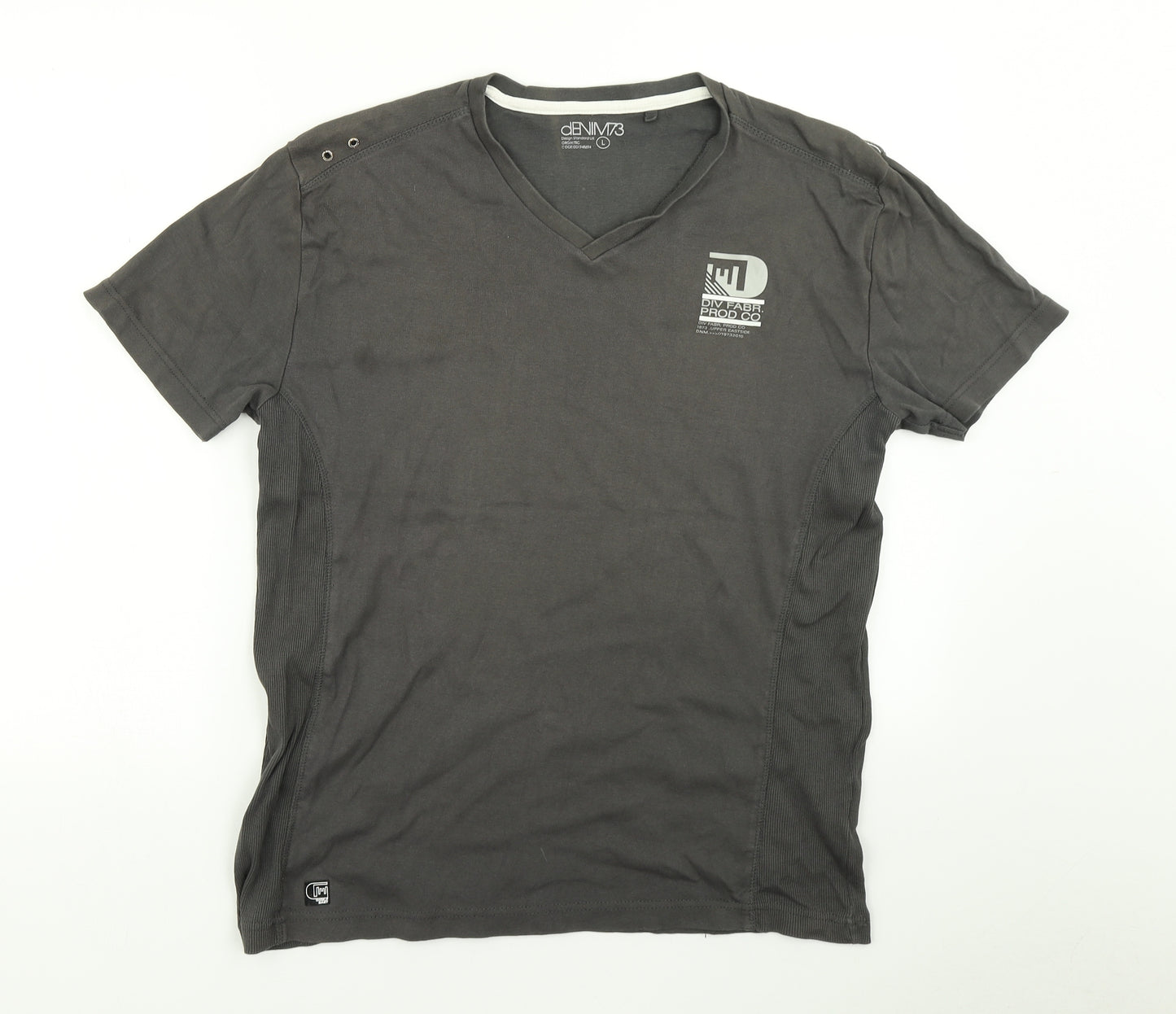 Denim 73 Mens Grey    T-Shirt Size L