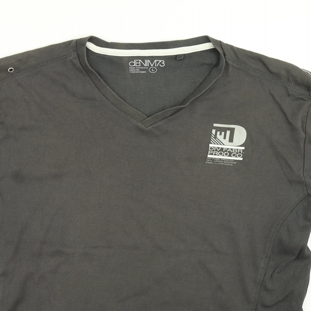 Denim 73 Mens Grey    T-Shirt Size L