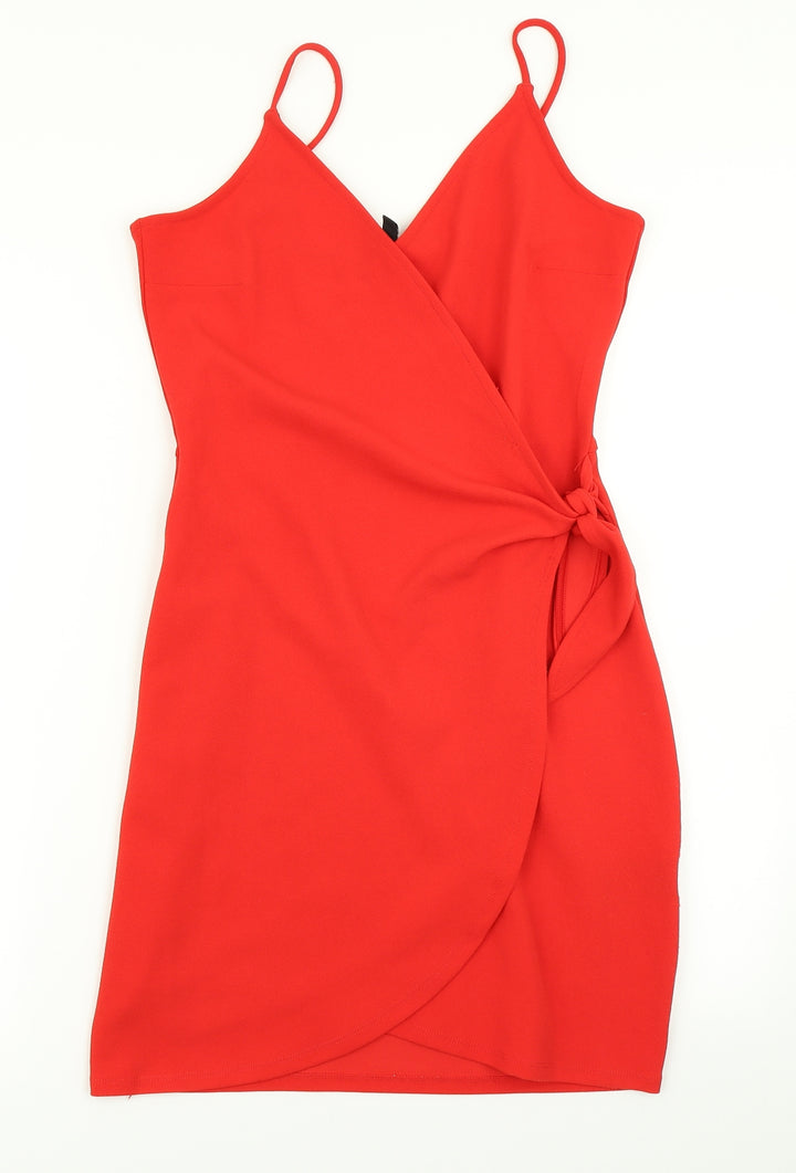 Divided Womens Red Sheath Size 8