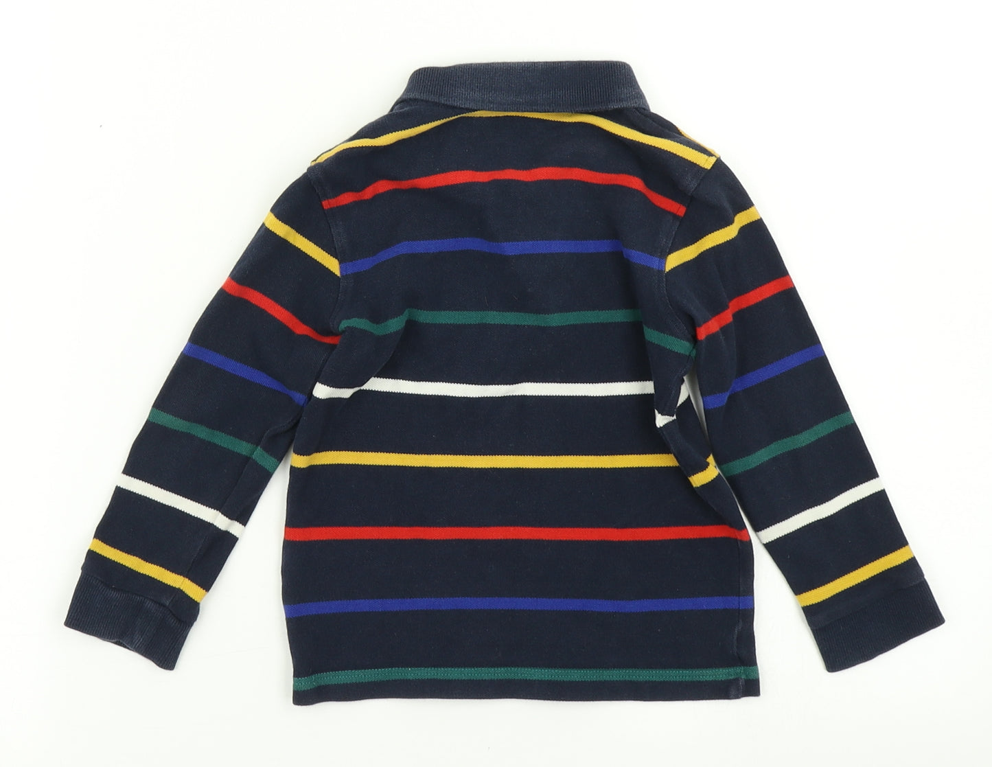 M&S Boys Blue Striped  Basic Polo Size 2-3 Years