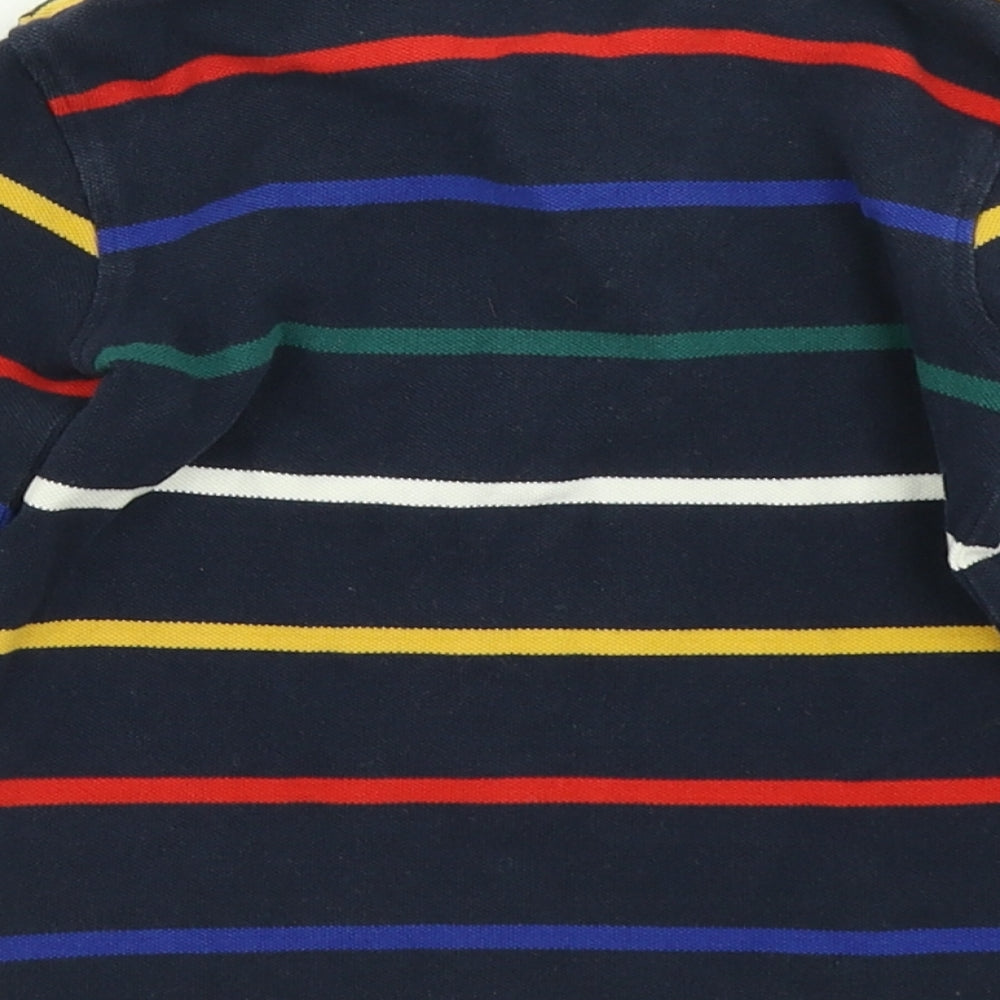 M&S Boys Blue Striped  Basic Polo Size 2-3 Years
