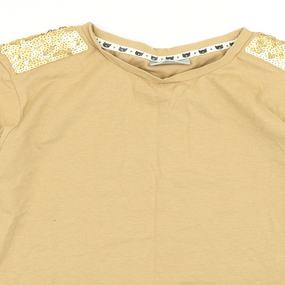 Matalan Girls Brown   Basic T-Shirt Size 10 Years