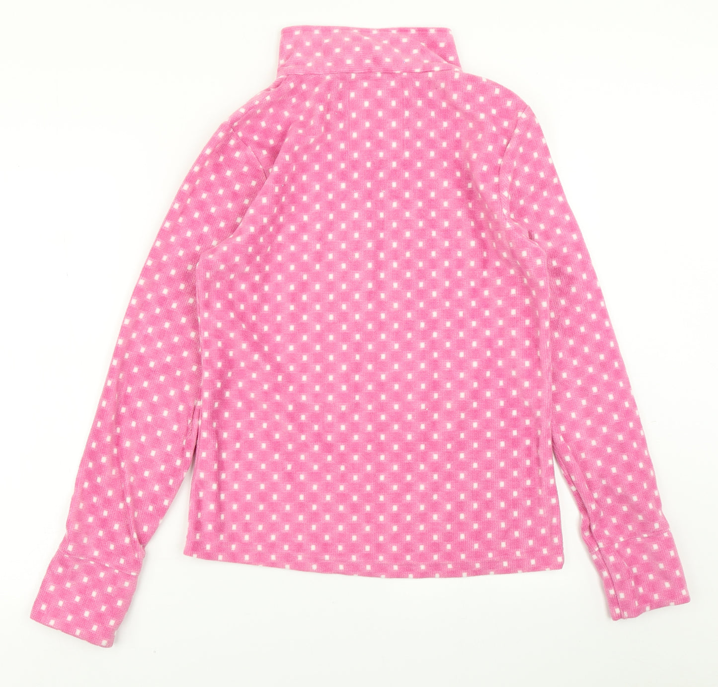 Snobase Womens Pink Polka Dot Fleece Pullover Sweatshirt Size 14
