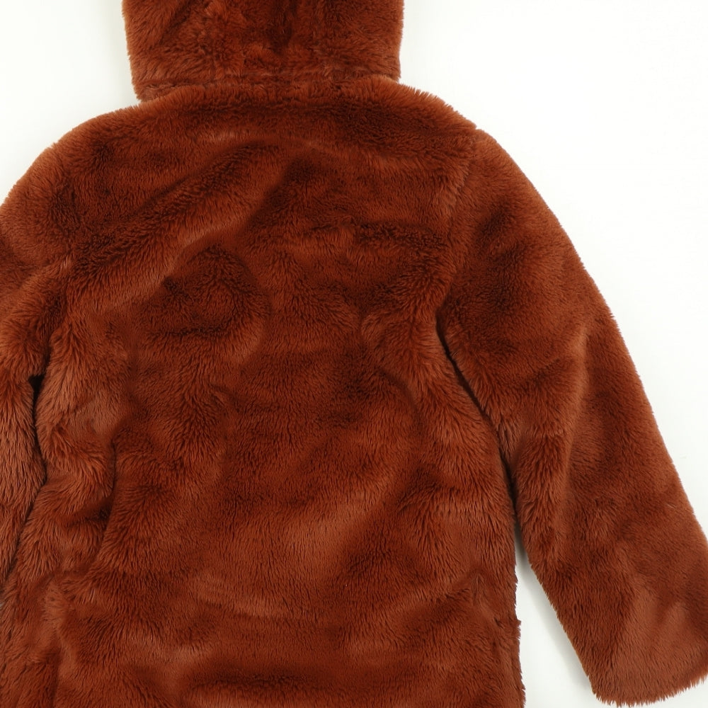 Mantaray Girls Brown   Overcoat Coat Size 9-10 Years