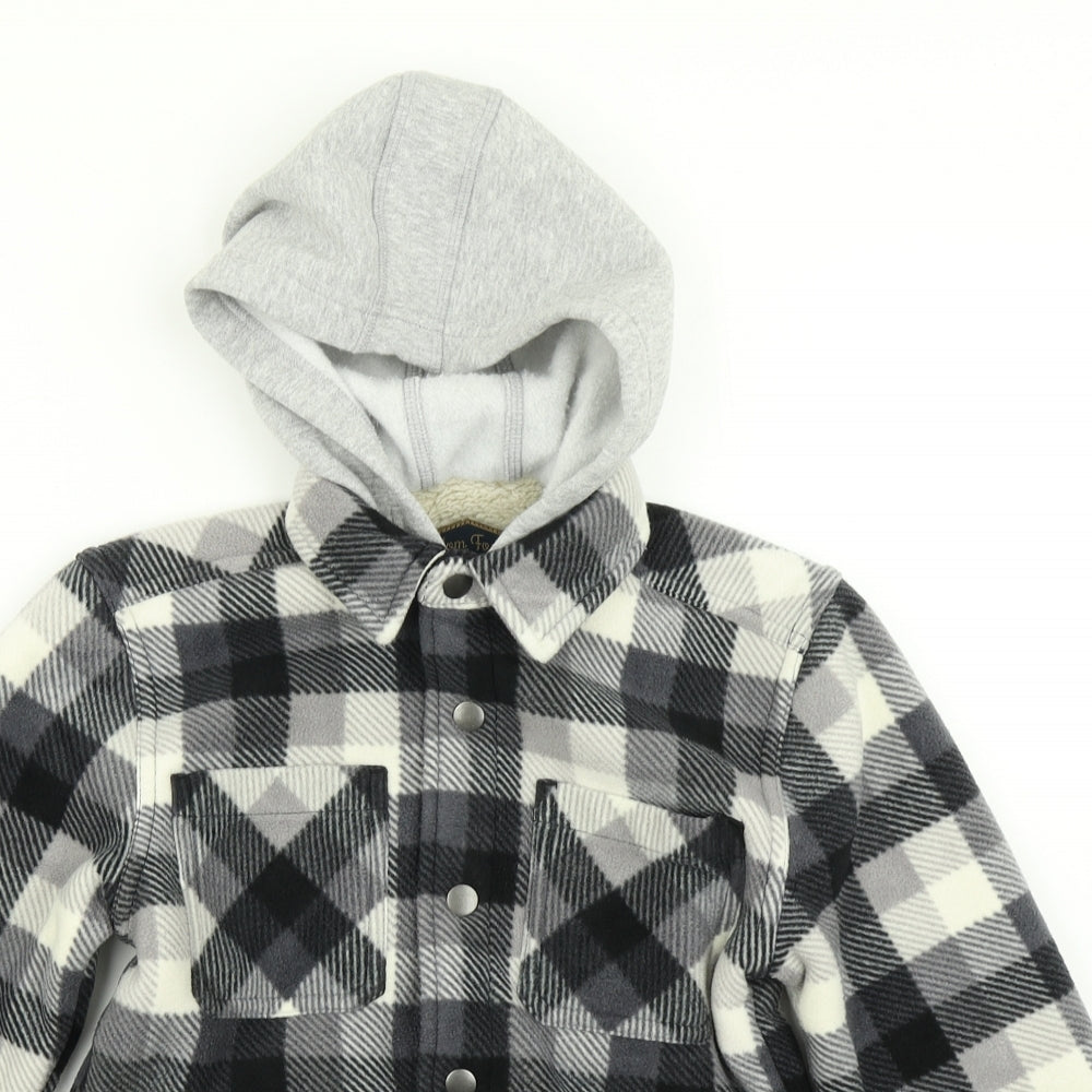 Freedom Foundry Boys Black Plaid  Shirt Jacket Jacket Size 5-6 Years