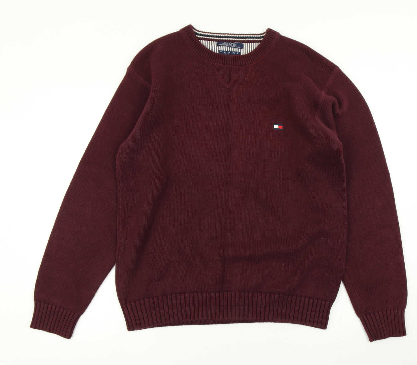 Tommy Hilfiger Mens Red  Knit Pullover Jumper Size M