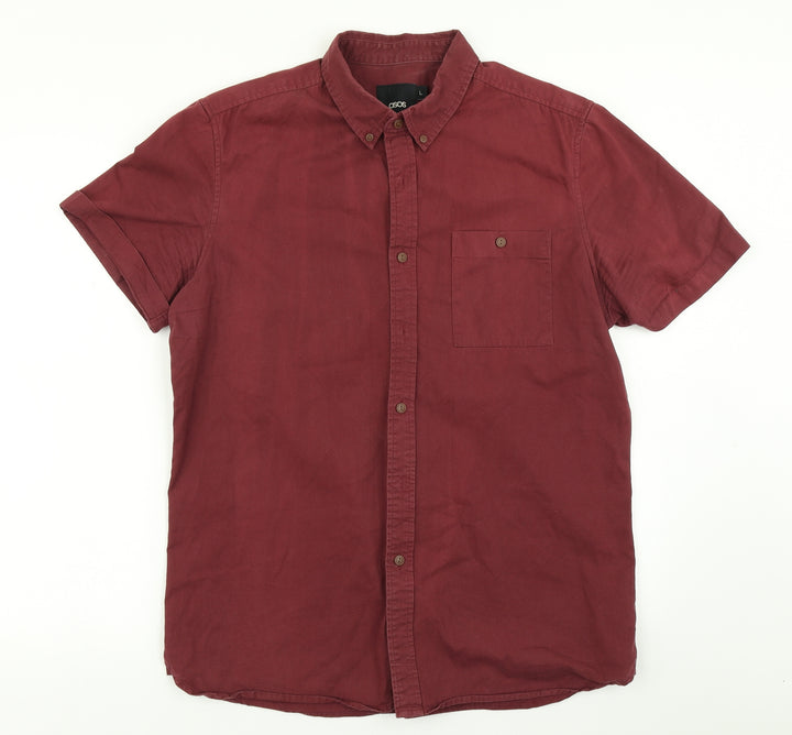ASOS Mens Red Button-Up Size L
